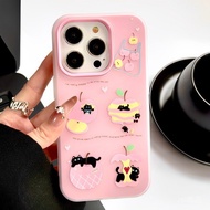 Pink Core Cat Suitable for iphone16promax Phone Case 15 Skin-Friendly Feel 11 Cute 17r
