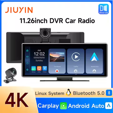 JIUYIN 4K HD DVR 11.26 inch Universal Car Radio Multimedia Navigation Wireless CarPlay Apple Android