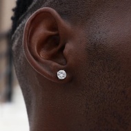 Fashion Cool Super Bling Titanium Steel Zircon Stud Earing For Women Men Crystal Ear Piercing Jewelr