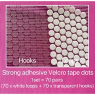 [Velcro Magic Tape Round Dot ] 15mm Self Adhesive Transparent Round Velcro Magic Tape (Hook & Loop V