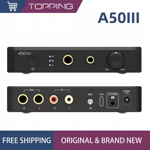 TOPPING A50III Headphone Amplifier HIFI 4.4 Balanced earphone preamplifier All-in-one 6.35mm and 4.4
