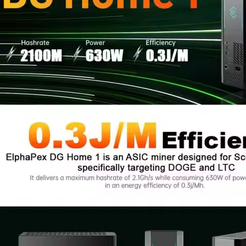 Elphapex Dg Home 1 Ltc Doge Asic Miner 2.1 Gh/s 630w Home Miner Crypto Dg1+ Dg2+ Scrypt Dogecoin Lit