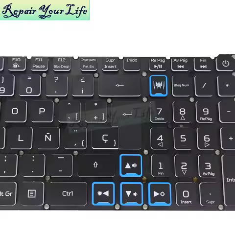 Latin Spanish PT-BR Brazil Backlit Keyboard For Acer Predator Helios 300 PH315-52 PH317-53 Notebook 