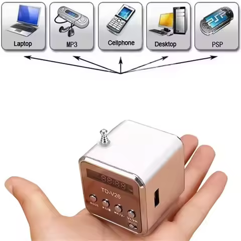 TD-V26 Mini Portable Sound Speaker TF Card FM Radio AUX Stereo Music Player Bluetooth Speaker For PC