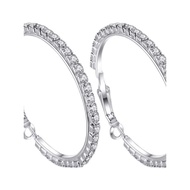 Korean Rhinestone Big Earrings Fashion Shiny Diamond Hoop Earrings Female High-End Feel Personality 