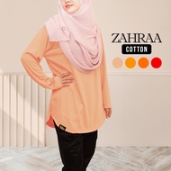 [XS-7XL] TUDIAA ZAHRAA COTTON - Tshirt Muslimah Basic Long Sleeve Blouse Cotton Plus Size (P9)