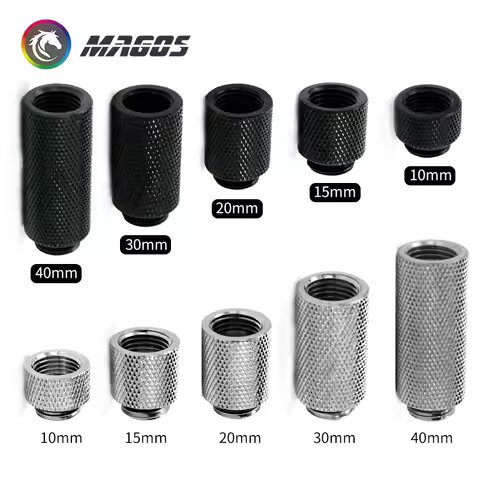 Extender Fitting 10mm 15mm 20mm 30mm 40mm M-F G1/4 Black / Silver Nickel For Water Cooling