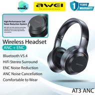 Awei AT3 ANC Wireless Headset ANC + ENC Noise Cancellation Headset HiFi Stereo Headphone Awei Earpho