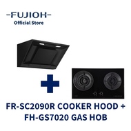 FUJIOH FR-SC2090R Inclined Cooker Hood (Recycling) and FH-GS7020 Gas Hob with 2 Burners