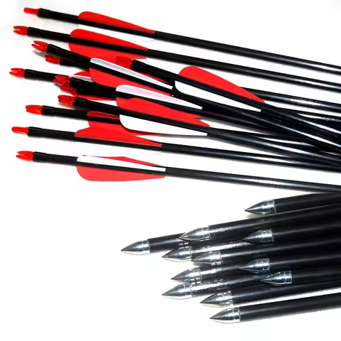 Archery Hunting Nock Feather Fletched Arrows Fiberglass Rod Target Practice Fiber Glass Arrows Arche
