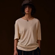 白色 純棉針織 水洗做舊 寬鬆T恤 6色入