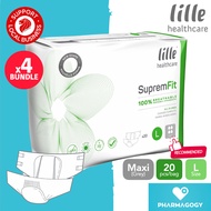 [Bundle of 4] Lille SupremFit Maxi Grey Adult Diapers L Size, 20pcs/bag (105cm - 150cm) Lille Grey Adult Diapers