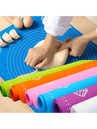 1入隨機顏色的矽膠揉麵墊，加厚烘焙墊，帶揉麵板，適用於家庭廚房
