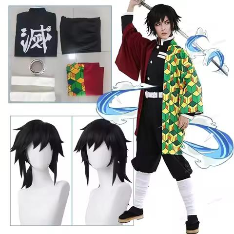 Tomioka Giyuu Cosplay Anime Tomioka Giyuu Cosplay Suit Uniform Wig Aldult Child