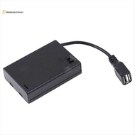 3XAA Battery Case with Cover and Switch Connected to USB Female Connector USB Female Socket Battery 