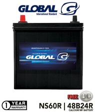 BATERI KERETA Global NS60R (Small + F.O.C Adapter) 48B24R & 50B24R or Proton Saga BLM Proton Wira Pe