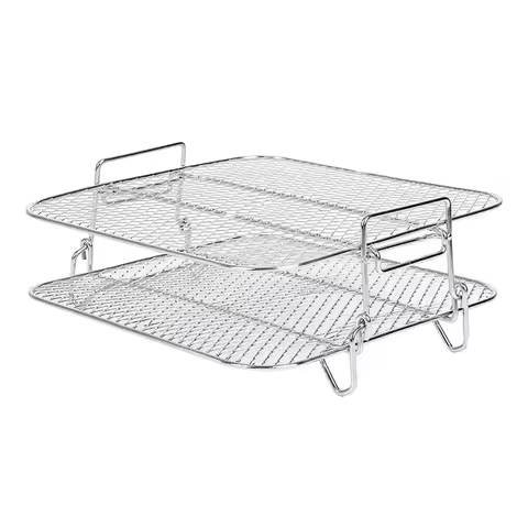 M04K Air Fryer Rack For Cosori 5.5L Air Fryer, 2 Tier Air Fryer Grill/Shelf/Dehydrator Rack Square ,