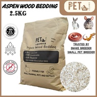 Pet Island Aspen Wood Bedding 2.5kg（Soft and Suitable For Small Pet and Reptile） Snake bedding/Hamst