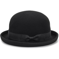Bowler Fedora Hat with Rolled Brim - 1920s Classic Wool Derby Hats for Man Woman