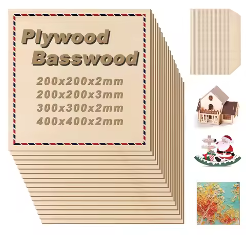Basswood Sheets 200/300/400mm Plywood Board for Crafts DIY Architectural Models Making Wood Board fo