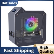 Mini PC Case for  5 JST 4 Pin Port Fan Kit with 0.96 Inch OLED Display Active Cooler Kit US Plug