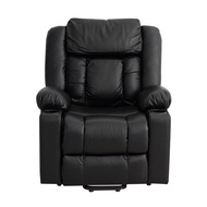 [特價]【IDEA】威切斯電動無段式皮革沙發躺椅/單人沙發(皮沙發/休閒躺椅 2色任選)黑色