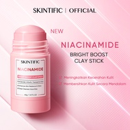 SKINTIFIC - Niacinamide Bright Boost Clay Stick 40g | Brightening Glowing Masker Wajah Komedo Skinca