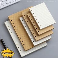 CYMX 80Sheets Notebook Refill Paper, A5/A6/A7 Kraft Paper Loose Leaf Paper, Simple Horizontal Line/B