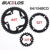 BUCKLOS 104BCD MTB Chainring 22T 32T 44T Chainring 3*9S 64BCD Double/Triple Speed Mountain Bike Cran