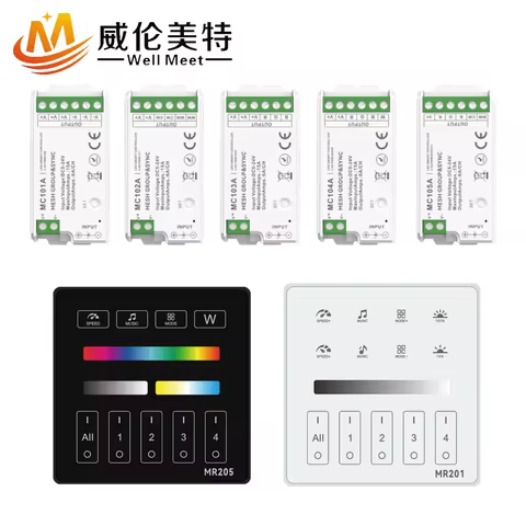LED Controller MC101A-MC105A MR201-MR205 Touch Panel Remote DC12V 24V Dimmer For RGB CCT RGBW RGBCCT