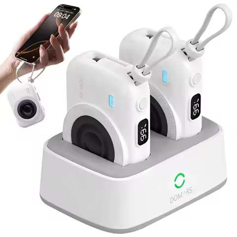 Domars 2pcs Power Bank Set 10000mAh High-capacity Fast Charging powerbank With Data Cable CCC Certif