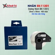Printed label EK-11201 / Black text on white background / Compatible with Brother DK-11201 label