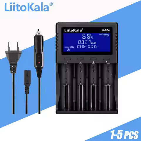 1-5PCS LiitoKala Lii-PD2 Lii-PD4 +car 1.2V 3.7V 3.2V 3.85V A/AAA 18650 18350 26650 10440 14500 16340