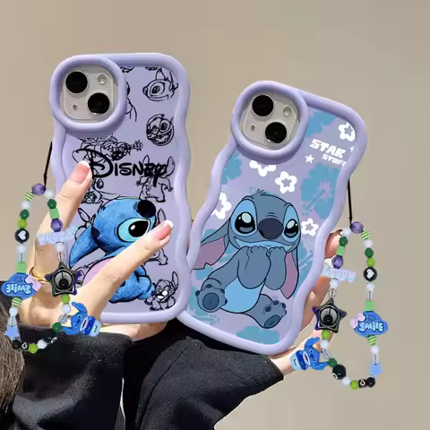 Cute Blue Stitch Chain Phone Case For Huawei Honor 90 400 Pro Lite X8C X9A X7A X8A X7B X8B X9B X7D X