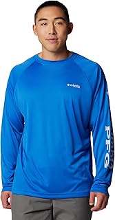 Men's Terminal Tackle Long Sleeve Shirt, Vivid Blue, Cool Grey Logo, 5XT