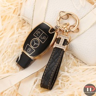 【TD】For Mercedes Benz CLA GLA GLK AMG GLC C C200 B200 S C E Class W213 Key Chains Case Ring Cover Car Styling soft tpu Accessories