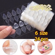 【GuangDa】 Transparent Silicone Adhesive Stickers for Nail Art, 24pcs / Set