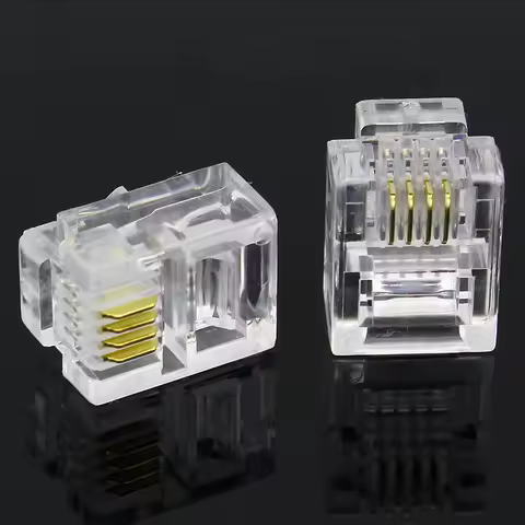 10/20/50/100pcs 4P 6P 8P Cable End Connectors Plugs telephone connector internet connector RJ9 4P4C 