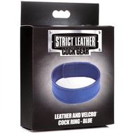 *GENUINE LEATHER* Strict Leather Cock Gear Velcro Leather Cock Ring - Blue