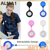 ALMA Pocket Watch Gift Brooch Pin Clip-on Fob Watch