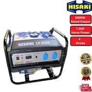 Hisaki LP3500 -3200Watt/3.2KW Gasoline Generator C/W Petrol Engine 7.5HP (Heavy Duty)
