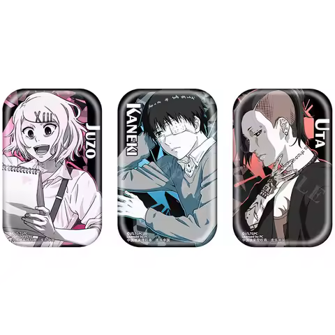 Hot New Anime Tokyo Ghoul Ken Kaneki JUZO SUZUYA REI Cosplay Square Badge Fashion Birthday Gifts