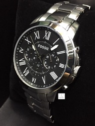 นาฬิกาข้อมือผู้ชายจับเวลา FOSSIL รุ่น FS4736 ( Chronograph ) ตัวเรือนและสายสแตนเลส หน้าปัดสีดำ เลขโรมัน รับประกันของแท้ 100 %