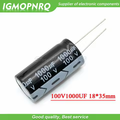 5PCS 100V1000UF 18*35mm 1000UF 100V 18*35 Aluminum electrolytic capacitor