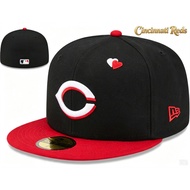 Baseball cap, New Era  Black,/RED MLB 59 FIFTY, Cincinnati Reds Team unisex, simple sun protection, 