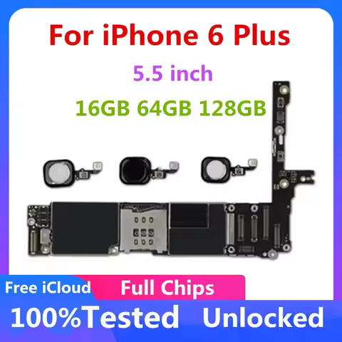 100%Tested For iPhone 6 Plus Motherboard Clean iCloud Unlocked 6P Logic Board Mainboard With /Withou