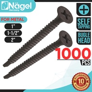 NAGEL 1000pcs METAL Black Screw & Gypsum Screw (1" to 2") For Metal Self Taping Screw