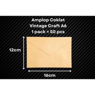 Vintage Craft Brown Envelope A6 (16 cm x 12 cm)