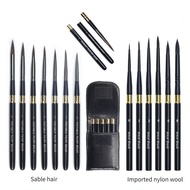 Sable Hair/imported Nylon Hair Watercolor Brush Portable Travel Carry-on Brush Set Art Painting Professional Supplies Artist Brushes Tools