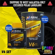 Aikka V6 Medium Dry 2K Clear 4:1 Set  Touch Up Clear  光油，清漆  Lacquer 2K Clear Coat Stock Malaysia